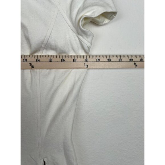 Lauren Ralph Lauren Shift Dress Women 12 Ivory Front Pockets Short Sleeve - Picture 5 of 11